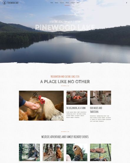 Pinewood Lake Joomla template About Layout