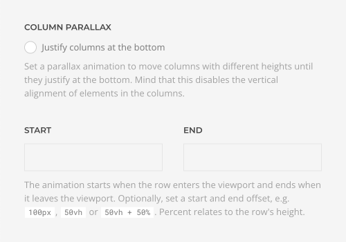 Column parallax