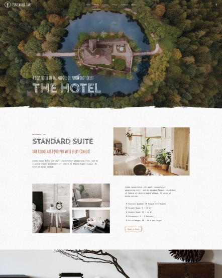 Pinewood Lake Joomla template Hotel Services Layout