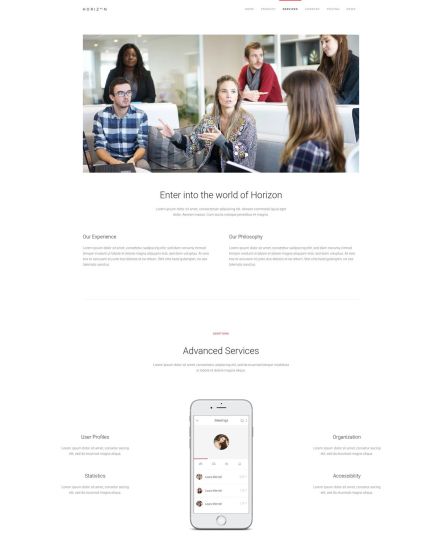 Horizon Joomla template Services Layout