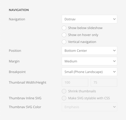Slideshow navigation