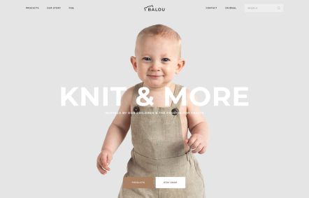 Balou Joomla template Home Page in White Grey Style