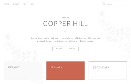 Copper Hill WordPress theme UI Elements in Default Style
