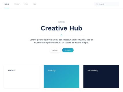 Creative Hub Joomla Template White Turquoise Style