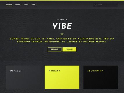 Vibe WordPress Theme Dark Yellow Style