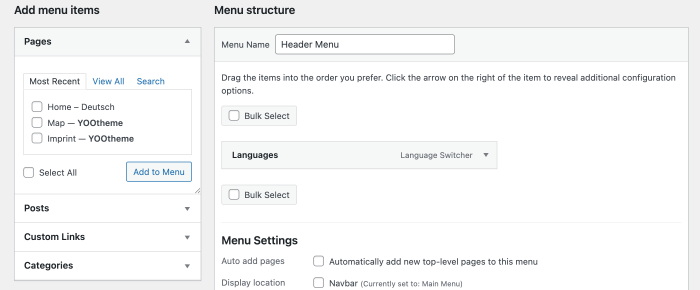 Language switcher Polylang