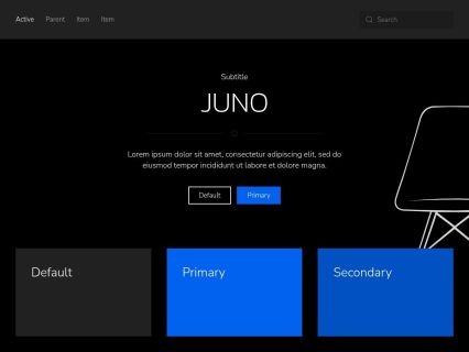 Juno WordPress Theme Black Blue Style
