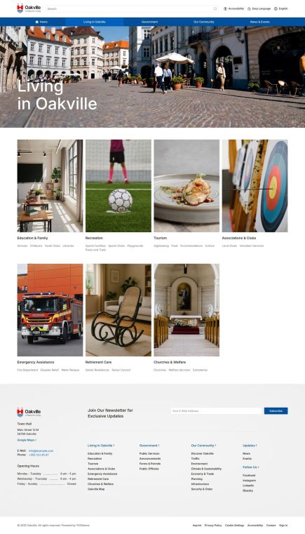 Oakville Joomla Template Categories Layout