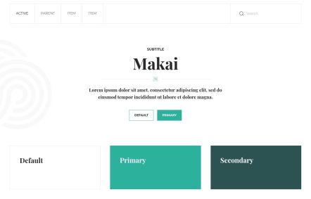 Makai Joomla template UI Elements in White Green Style