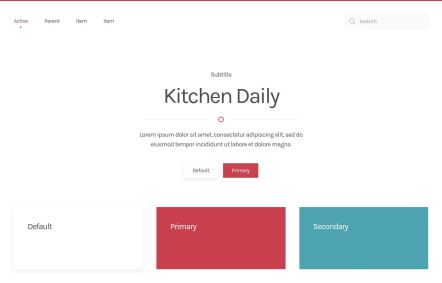 Kitchen Daily WordPress theme UI Elements in Default Style