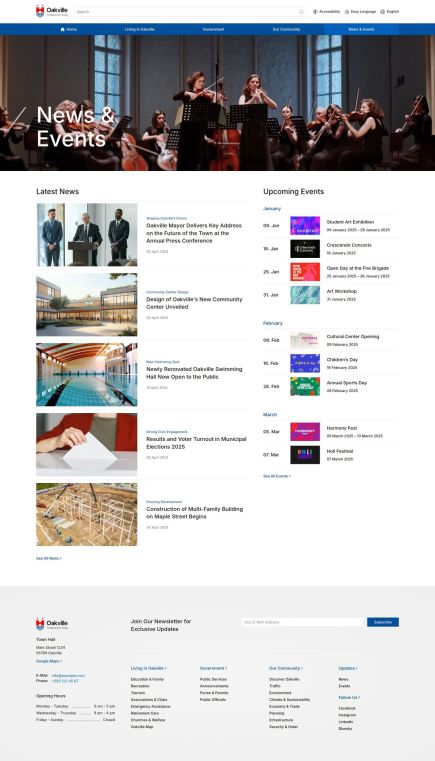 Oakville WordPress Theme Categories Layout