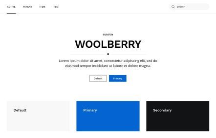 Woolberry Joomla template UI Elements in White Blue Style