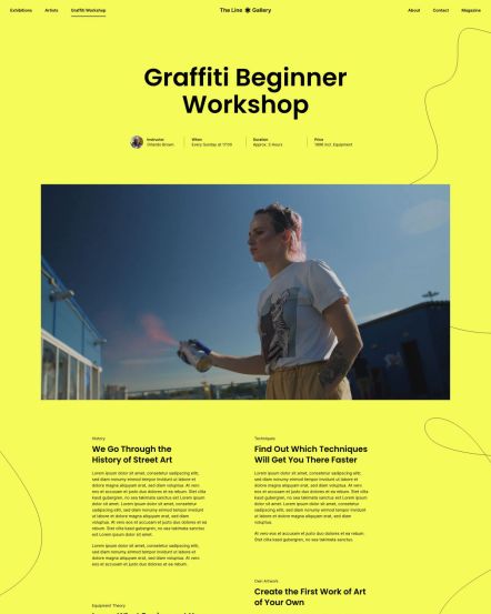 Line Gallery WordPress theme Services Layout