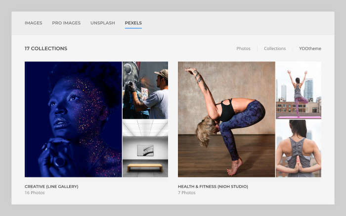 Pexels YOOtheme collection