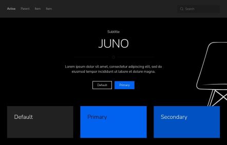 Juno Joomla template UI Elements in Black Blue Style