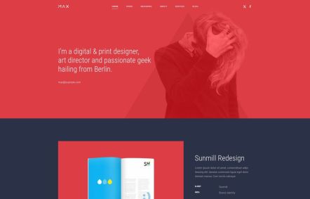Max Joomla template Home Page in White Red Style