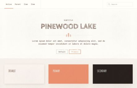 Pinewood Lake Joomla template UI Elements in Light Orange Style