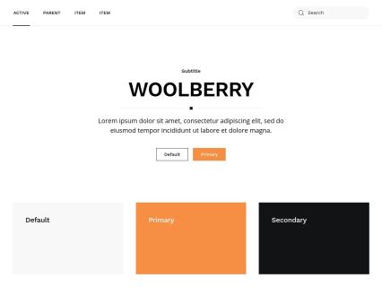 Woolberry WordPress Theme White Orange Style