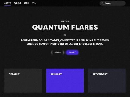 Quantum Flares Joomla Template Black Blue Style