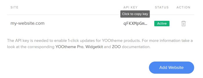 API Key and Websites