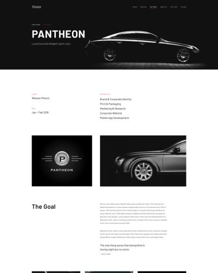 Vision Joomla template Case Study Layout