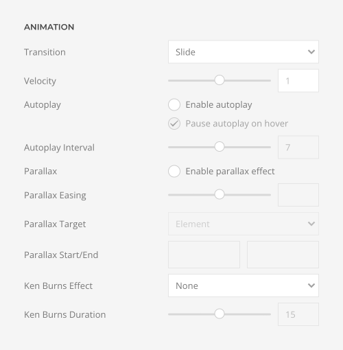 Slideshow animation