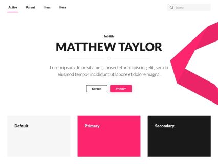 Matthew Taylor Joomla Template White Pink Style