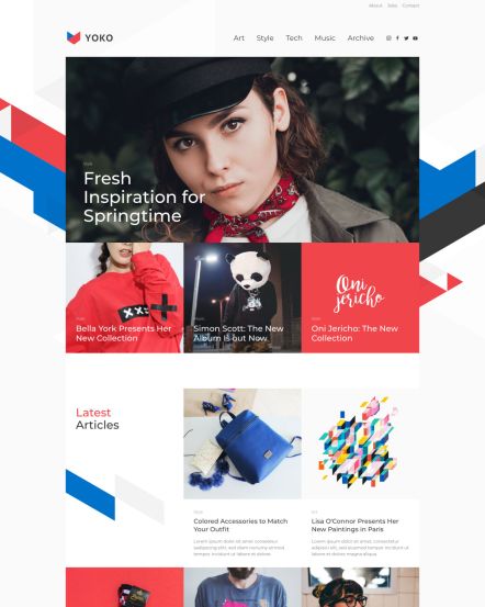 Yoko Joomla template Home Layout