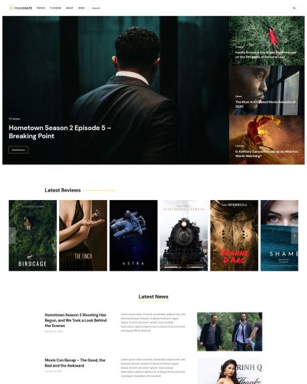 Framerate WordPress theme Home Layout