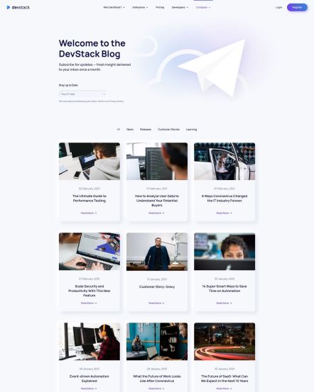 DevStack Joomla template Post Index Layout