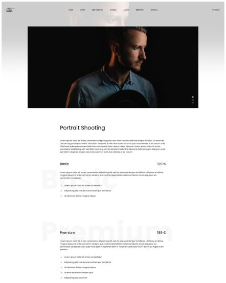 Jack Baker Joomla template Services Layout