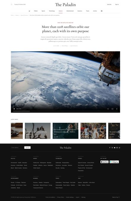 Paladin WordPress theme Post Video Layout