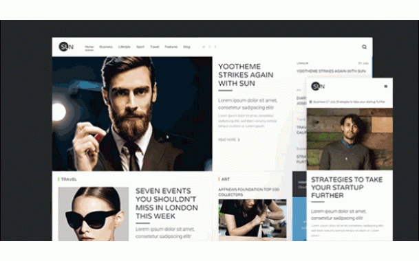 Sun Theme – September 2015 YOOtheme club theme