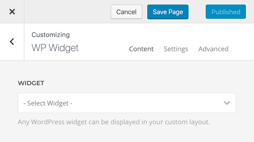 Widget element
