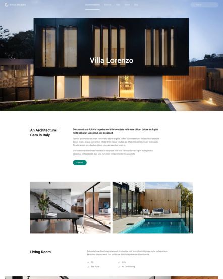 Design Escapes WordPress theme Landing Page Layout