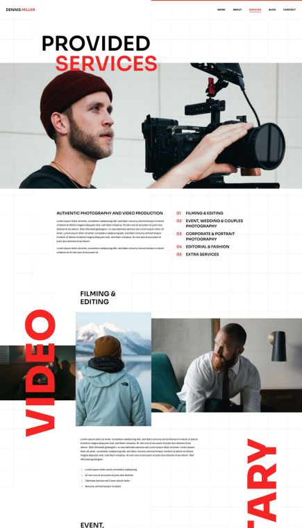 Dennis Miller WordPress Theme Services Layout