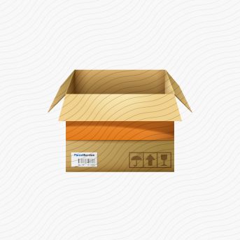 Cardboard Box Open Orange Icon