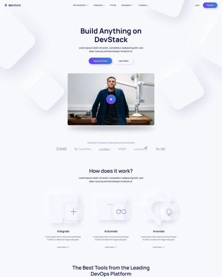DevStack Joomla template Home Layout