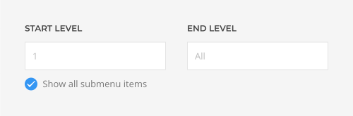 Menu element levels