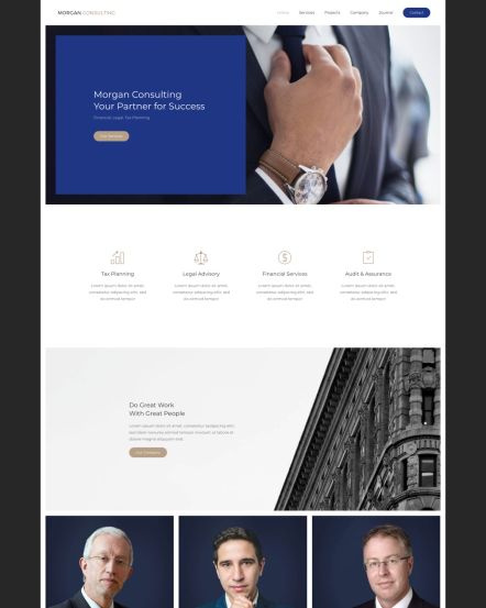Morgan Consulting Joomla template Home Layout