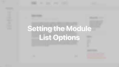 Module List Options Documentation Video for Joomla