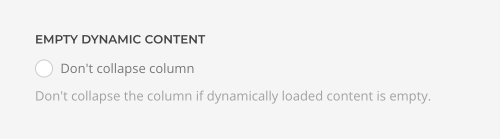 Empty dynamic content
