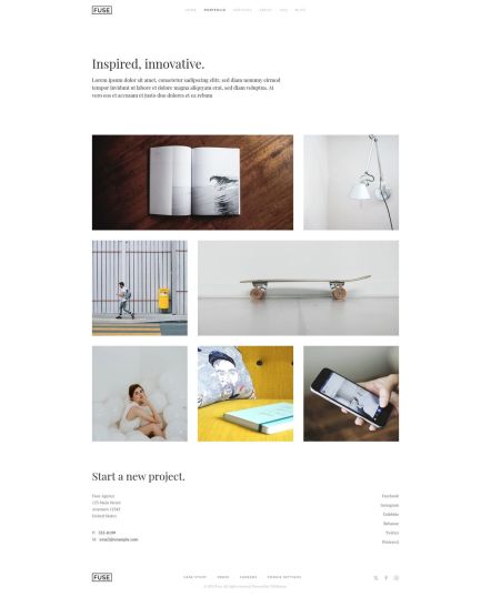 Fuse Joomla template Portfolio Layout