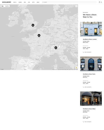 Woolberry Joomla template Stores Layout