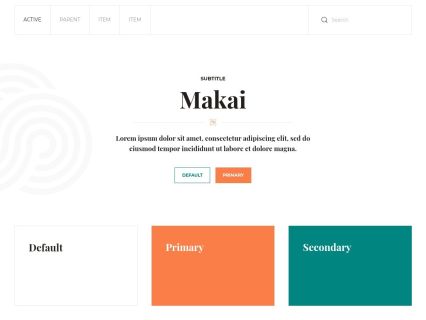 Makai WordPress Theme White Orange Style