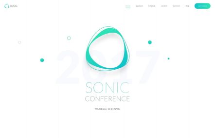 Sonic Joomla template Home Page in White Turquoise Style