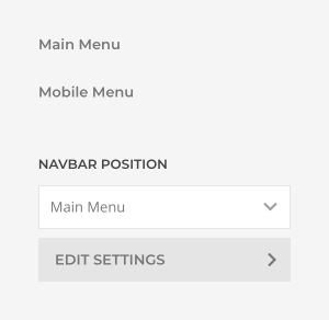 Menu position settings