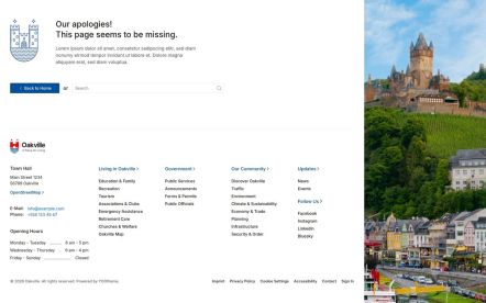 Oakville Joomla template Error 404 Layout
