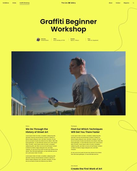 Line Gallery WordPress theme Services Layout