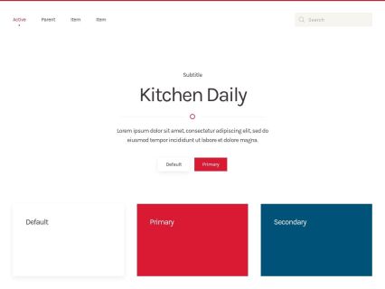 Kitchen Daily Joomla Template White Red Style
